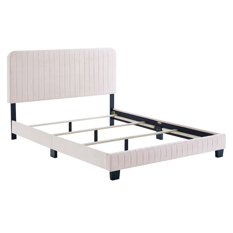 Celine Channel Tufted Performance Velvet Full Bed image number 1