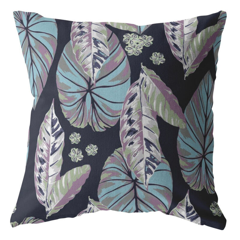 Homezia 18"Tropical Leaf Zippered Suede Throw Pillow image number 1