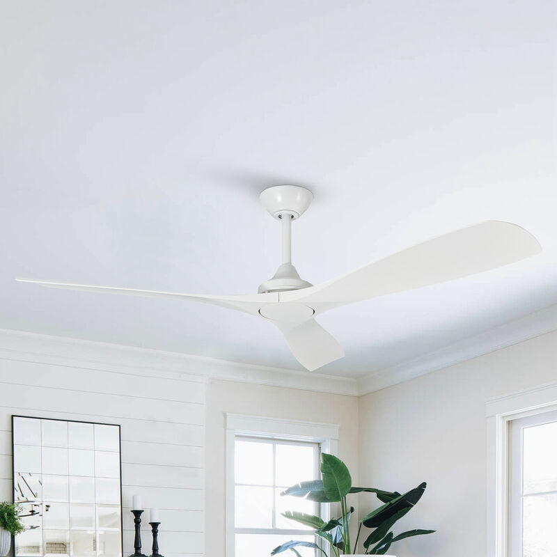 52 in. Matte White 6-Speed Reversible Ceiling Fan with Remote without Light