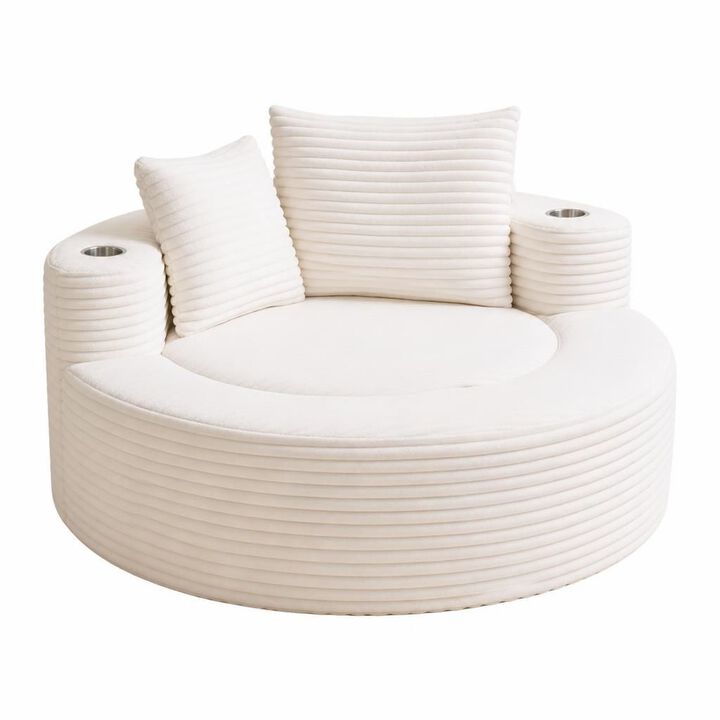 GOODSILO Round Multi-functional Memory Foam Sectional Cloud Sofa Bed Suitable for Small Living Spaces, Apartments and Home Offices