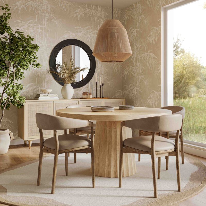 Meri Natural 56" Round Dining Table