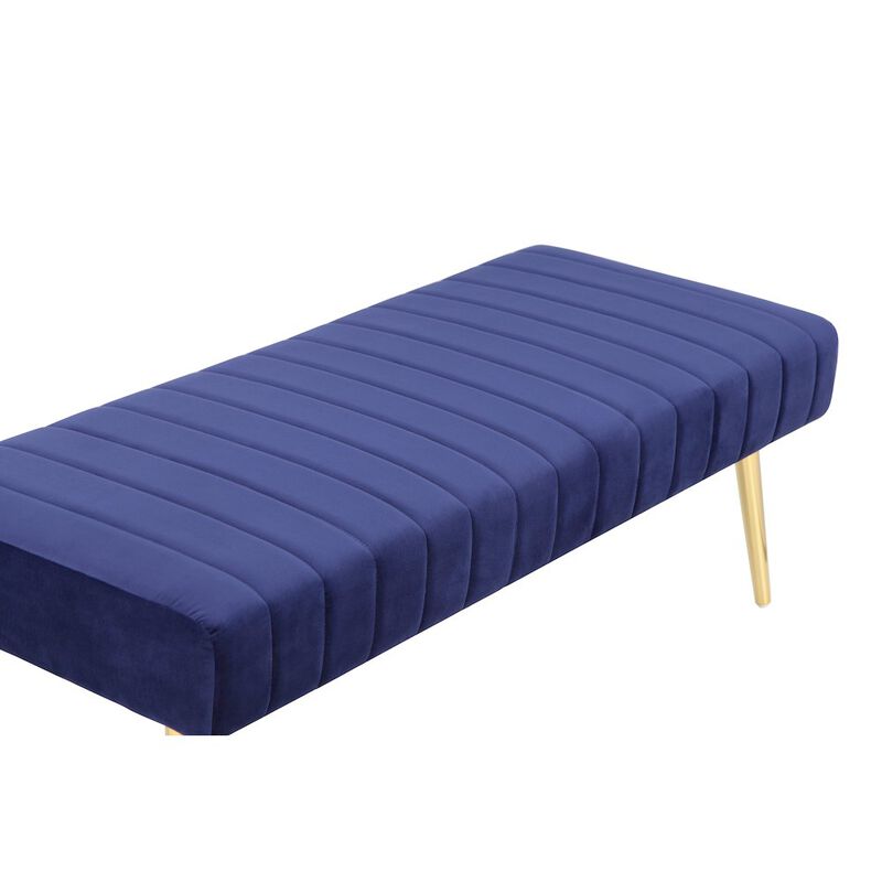 Pangea Home Hilda Bench Velvet Navy