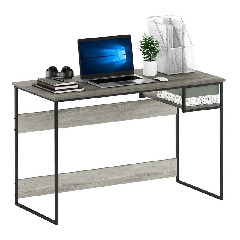Furinno Moretti Modern Lifestyle Study Desk, 45, French Oak Grey