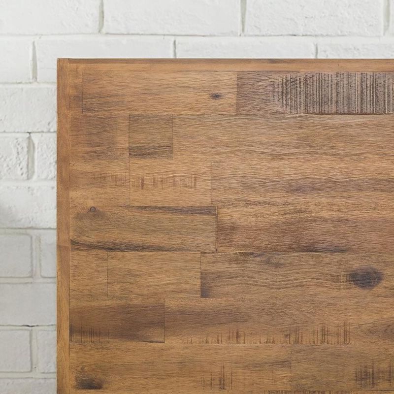 Hivvago Rustic FarmHome Low Profile Pine Slatted Platform Bed in Queen