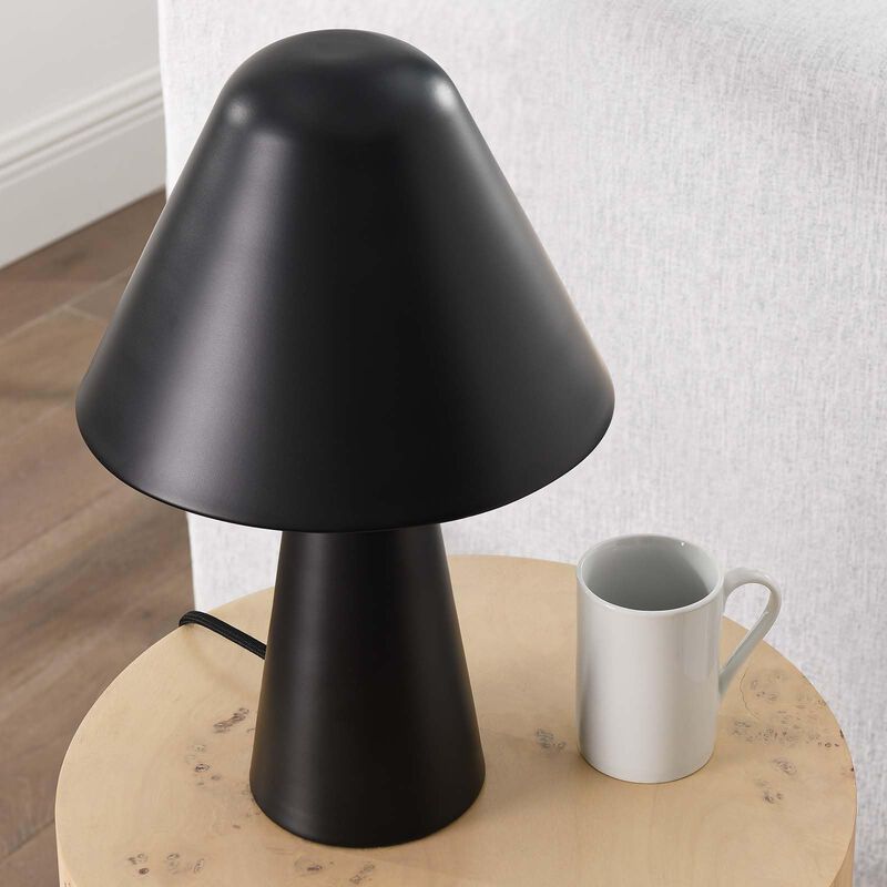 Modway EEI-6529-BLK Jovial Metal Mushroom Table Lamp, Black image number 8