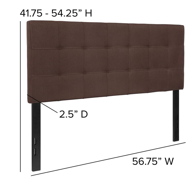 Flash Furniture Bedford Tufted Upholstered Full Size Headboard in Dark Brown Fabric