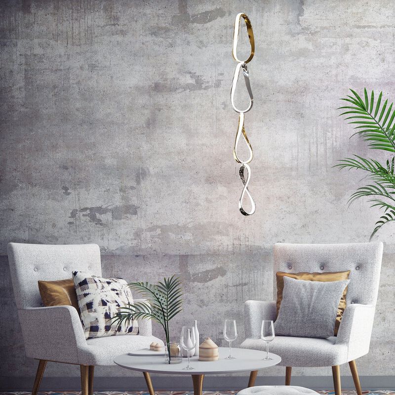 Prague Chandelier Gold and Chrome Metal Integrated LED Dimmable