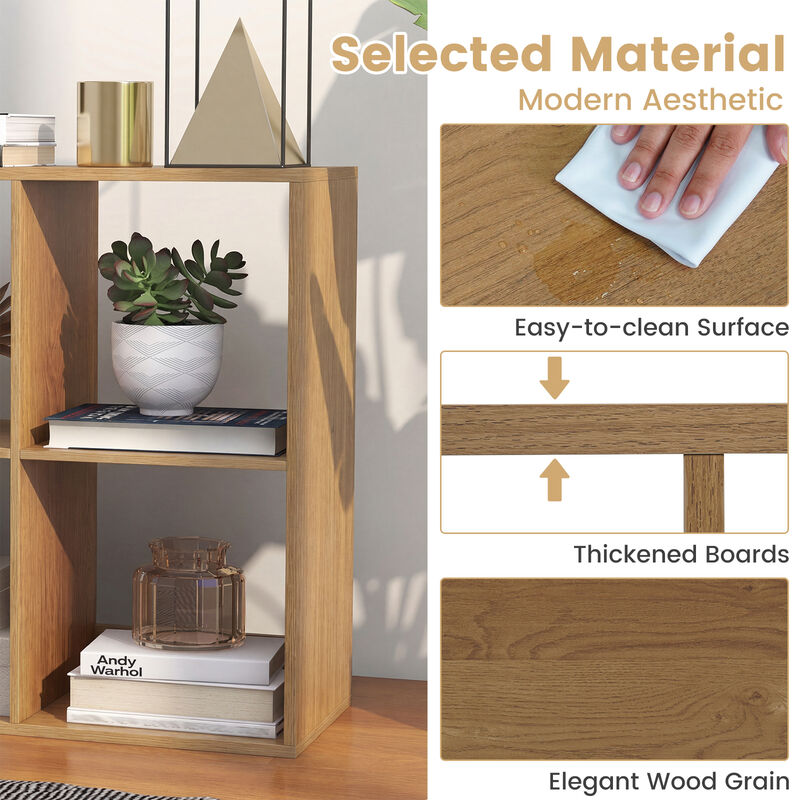 Large 6 Cube Storage Shelf with Back Guardrail for Bedroom image number 6