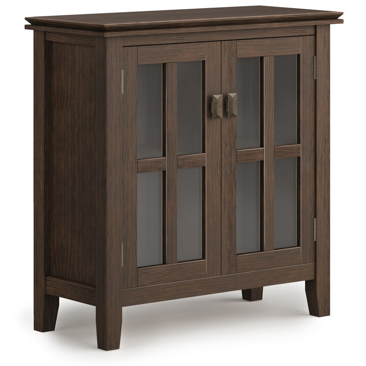 Artisan SOLID WOOD 30 inch Wide Contemporary Low Storage Cabinet in Farmhouse Brown