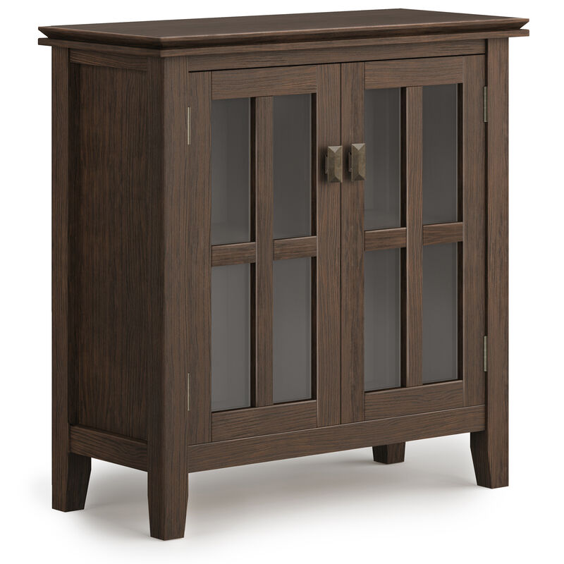 Artisan SOLID WOOD 30 inch Wide Contemporary Low Storage Cabinet in Farmhouse Brown