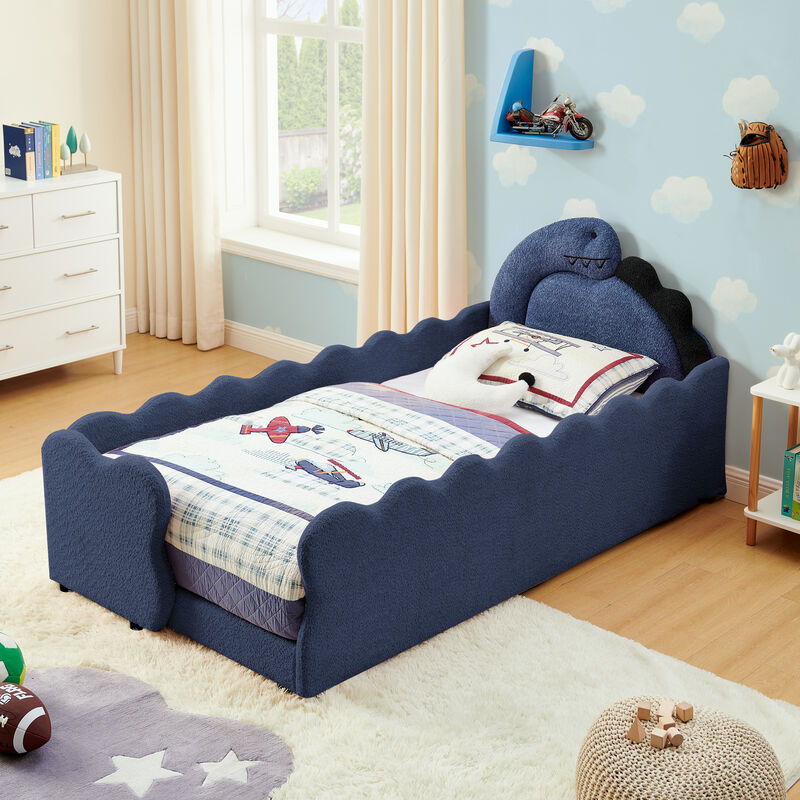 Ganwan Cute Dinosaur-Shaped Kids Bed Frame image number 3