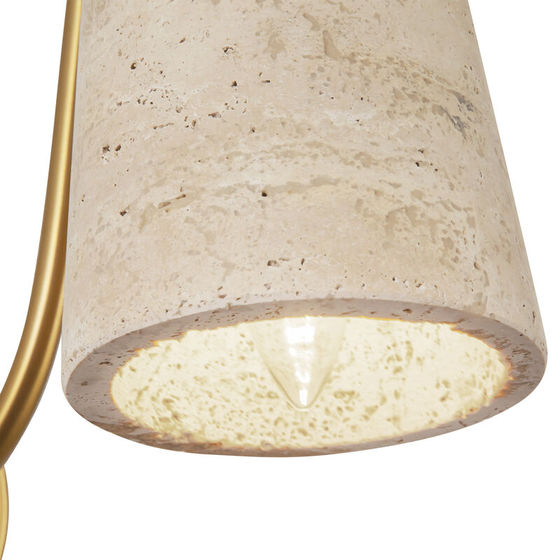 Bromley 5-in Damp-Rated Wall/Vanity Light with Natural Travertine Shade image number 5