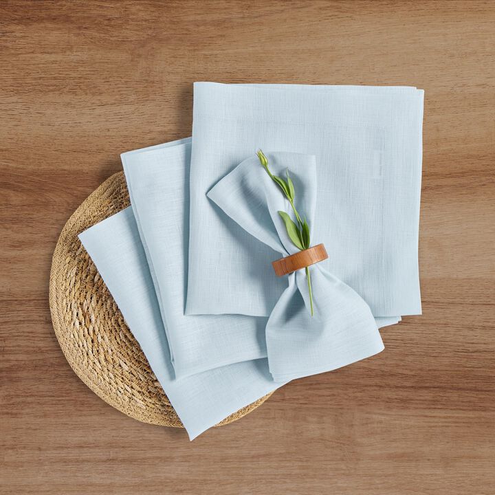 Solino Home 100% Pure Linen Dinner Napkins 20 x 20 Inch Set of 4 - Fete