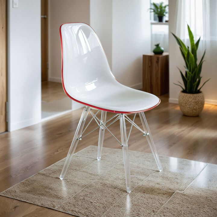 LeisureMod Dover Molded Side Chair with Acrylic Base