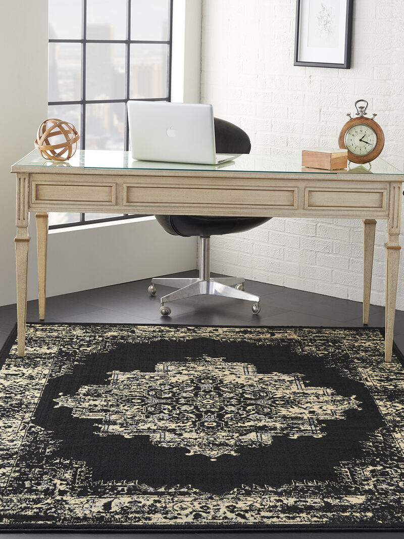 Grafix GRF14 Black 3'9" x 5'9" Rug