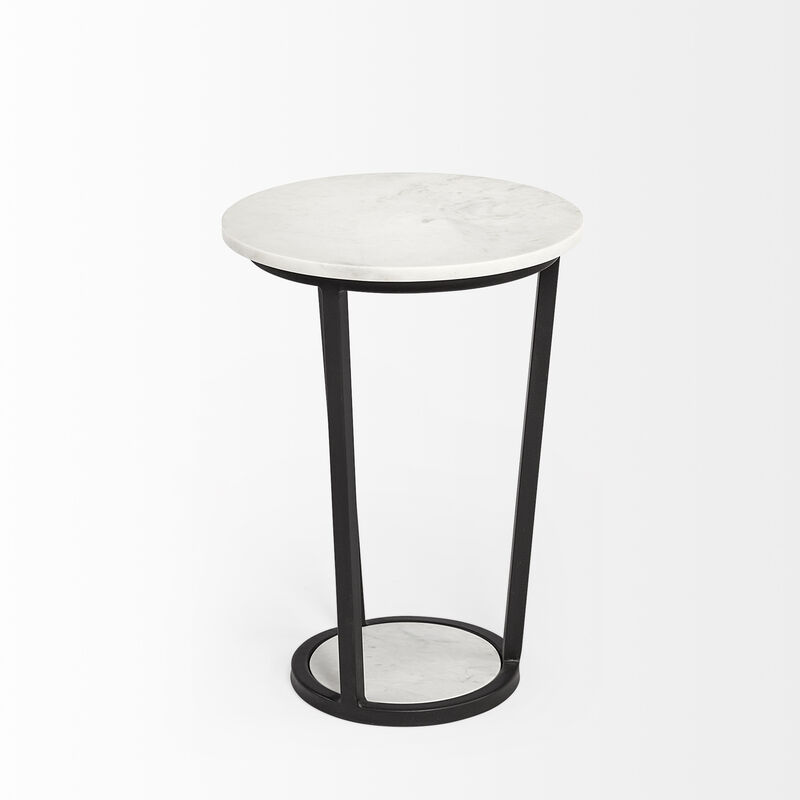 Polished Marble Round End Table &ndash; Luxurious Living Room Piece
