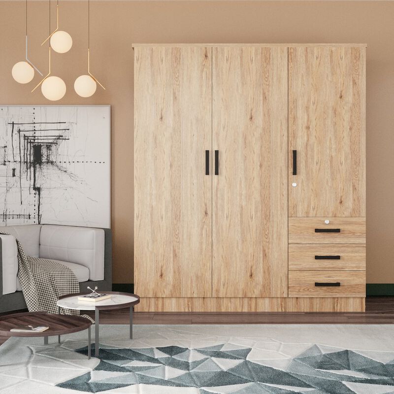 Violet Wardrobe Closet 3 Doors and 3 Drawers