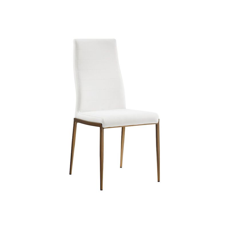 Casabianca Home Firenze Set Of 2 Dining Chair In White Pu-Leather