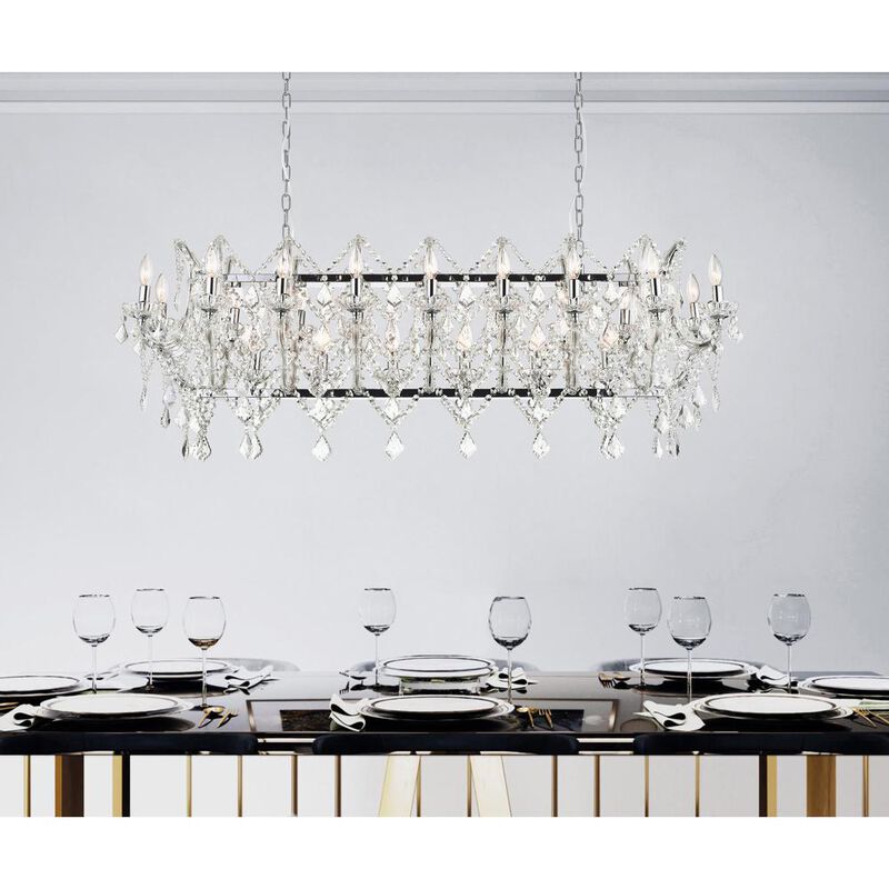 CWI Lighting Aleka 24 Light Candle Chandelier With Chrome Finish