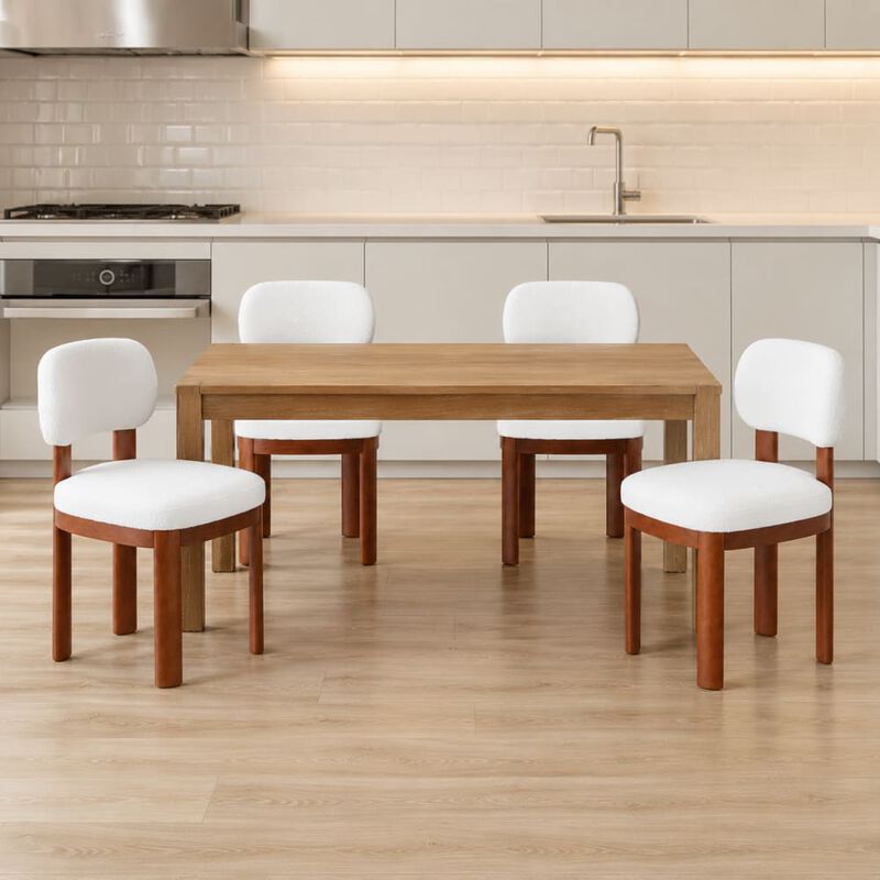 GOODSILO Farmhouse Armless Wooden Dining Chairs Set of 2, Upholstered Fabric Side Seating for Dining Room, Kitchen, Living Room & Caf&eacute; image number 2