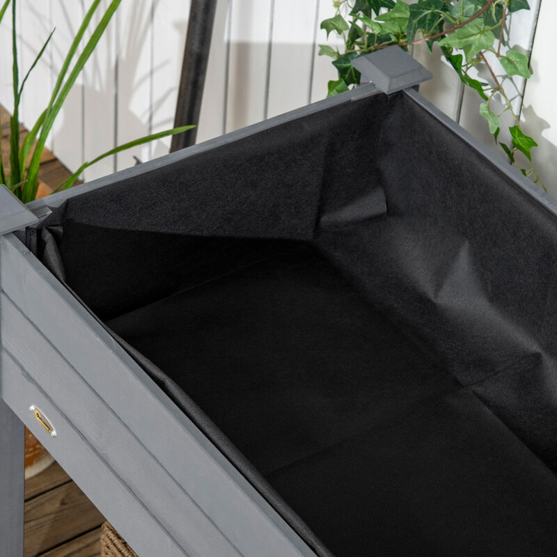 Hivvago 47" Wooden Raised Garden Bed with Shelf and Lockable Wheels image number 7