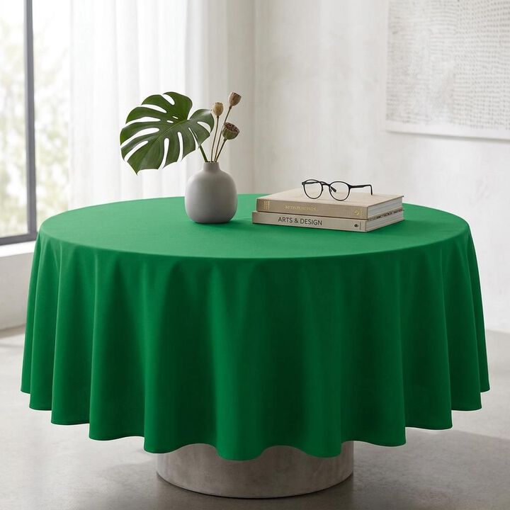 Polyester Poplin Round Tablecloth 132 Inch for Banquet and Dining Tables
