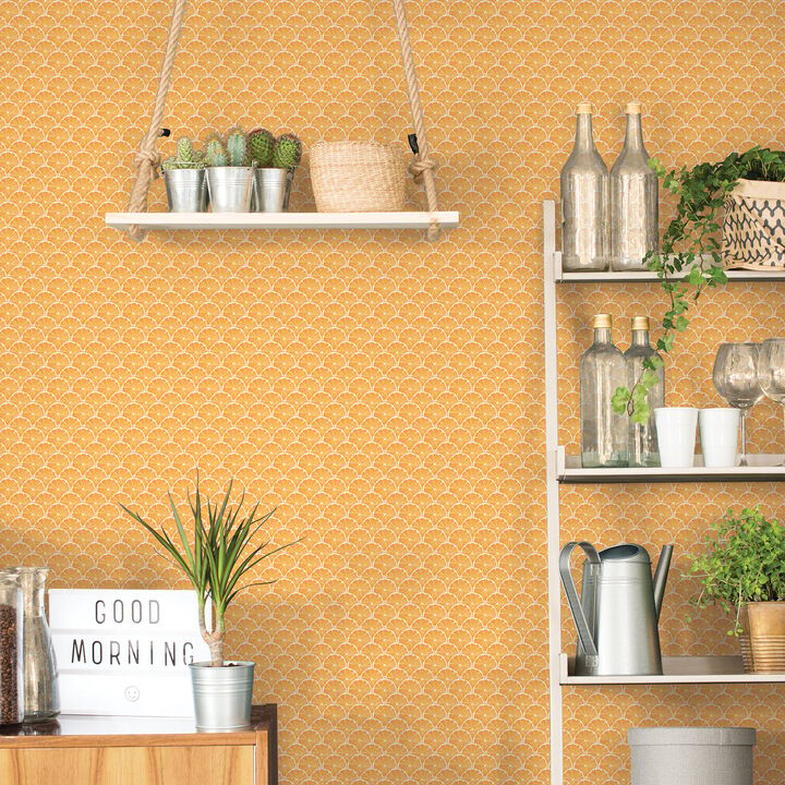 Just Kitchens Orange Scallop Orange Wallpaper G45439