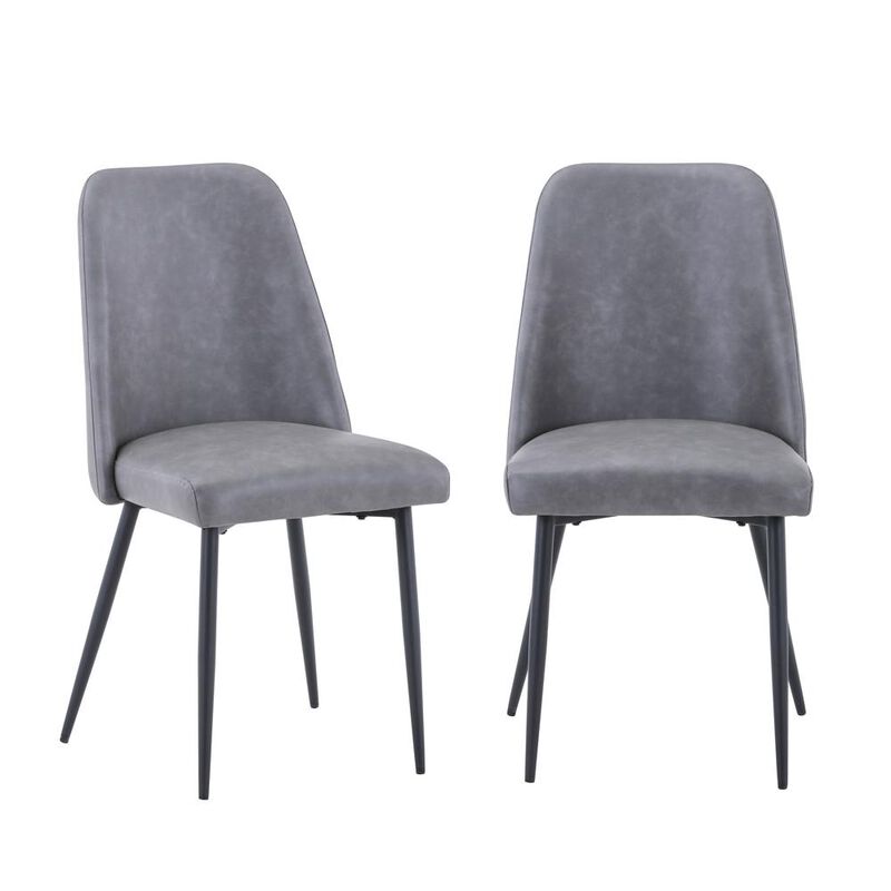 Jofran Mid-Century Modern Faux Leather Upholstered Dining Chair (Set of 2)
