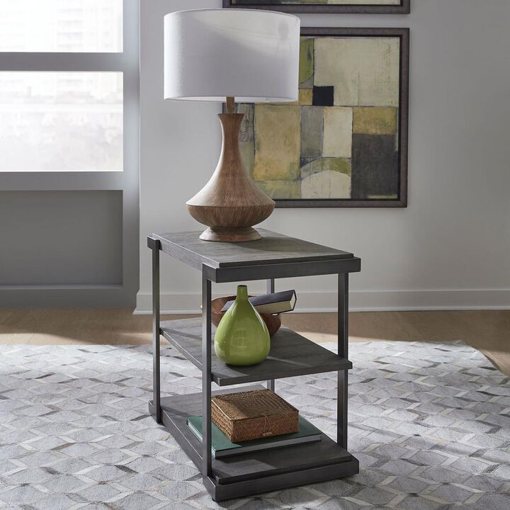 Liberty Furniture Modern View Tiered End Table in Gauntlet Gray