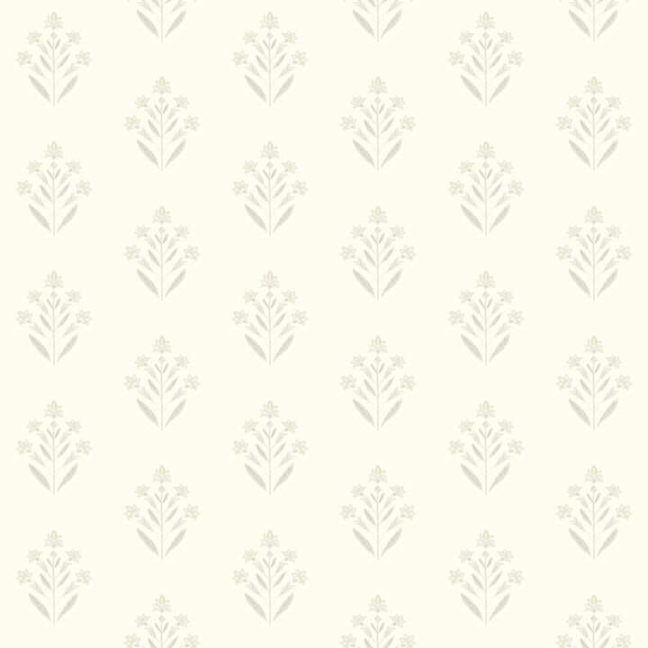 Kova Dove Floral Crest Wallpaper