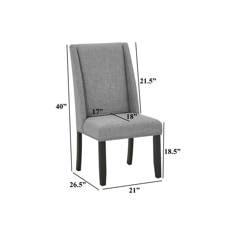 Gray Fabric Side Chairs (Set Of 2)
