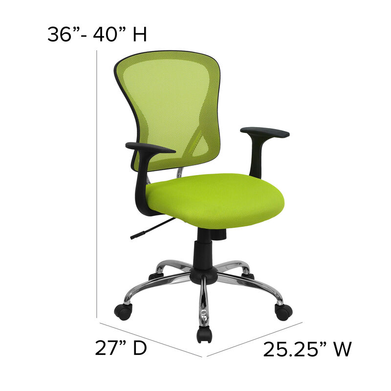 Alfred Mid-Back Dark Gray Mesh Swivel Task Office Chair with Chrome Base and Arms image number 5