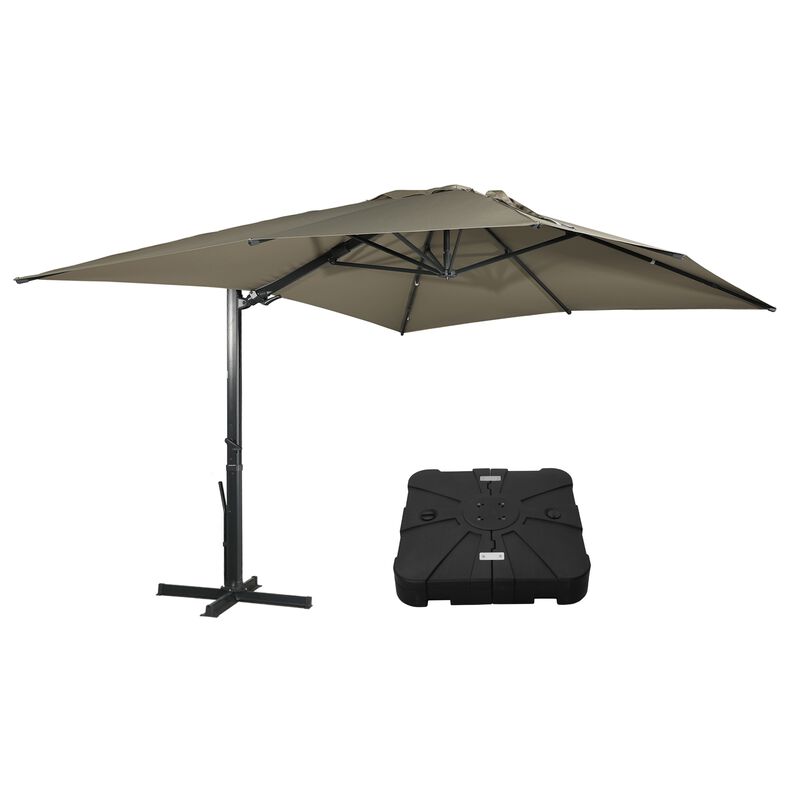 MONDAWE 10 x 10 ft Cantilever Patio Umbrella with Weighted Based Navy