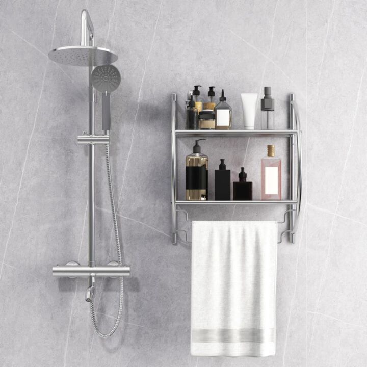 Hivvago Wall Mounted 2-Tier Bathroom Towel Rack with 2 Towel Bars