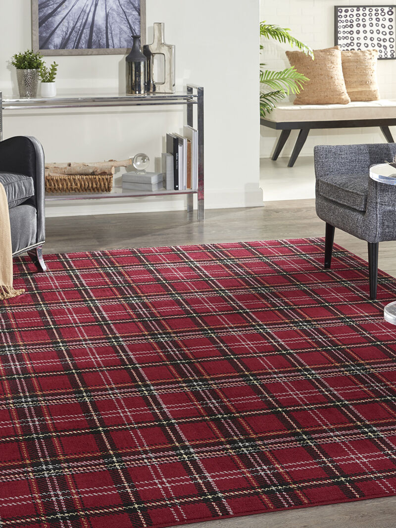 Grafix GRF03 Red 7' x 10' Rug