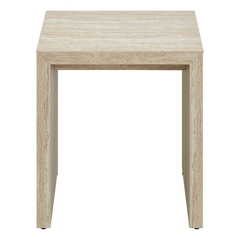 Mirella Faux Travertine Side Table image number 2