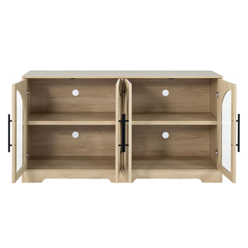 Zekwis Farmhouse Wood TV Stand Media Console image number 2
