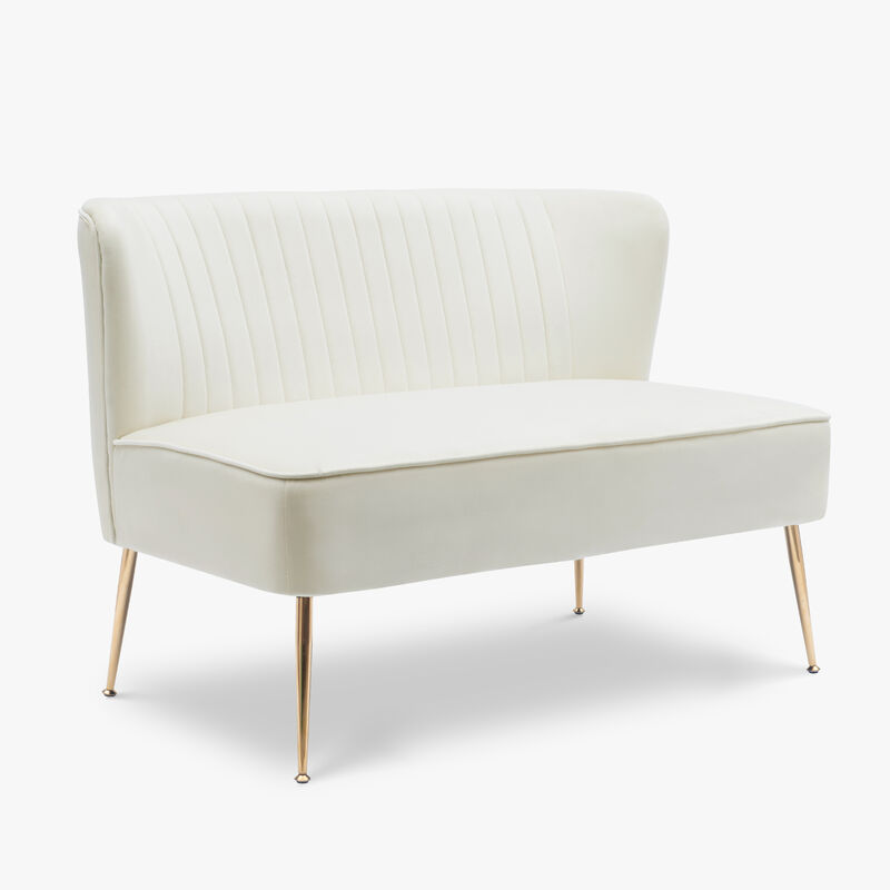 WestinTrends Mid Century Modern Tufted Velvet Loveseat Sofa and Chair Set