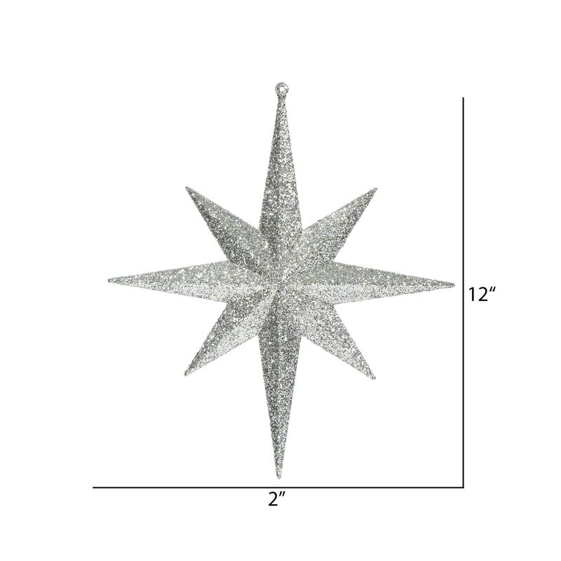 Vickerman 12" Champagne Iridescent Glitter Bethlehem Star Christmas Ornament, 2 per Box image number 1