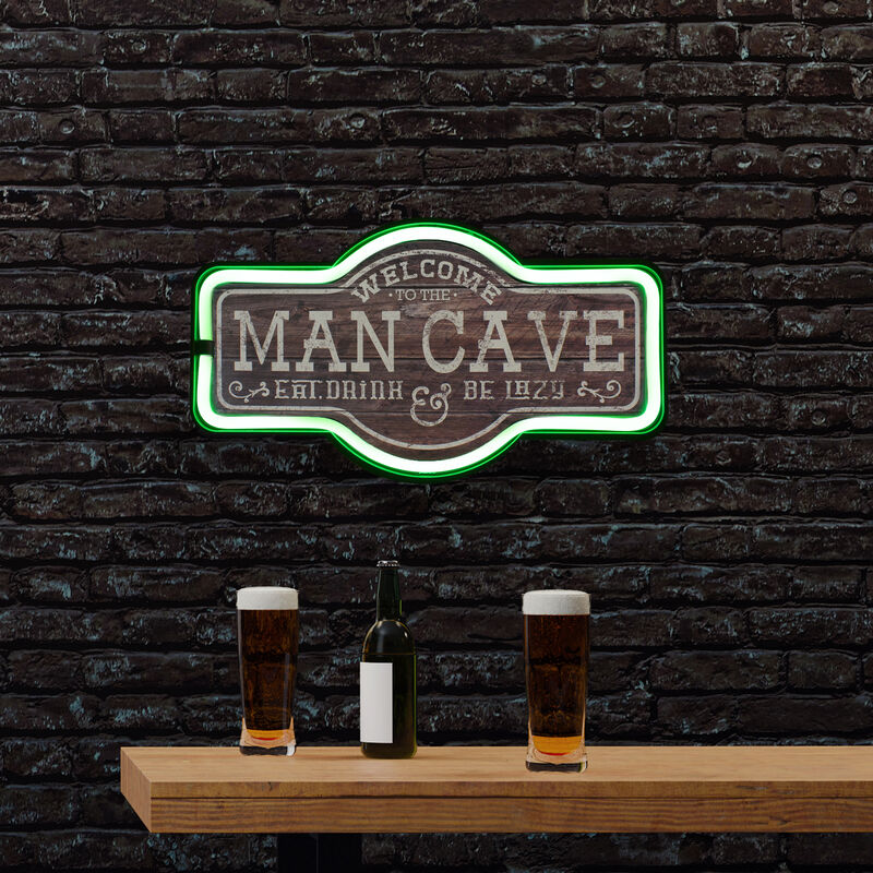17" Green LED Lighted  Man Cave Neon Style Wall Sign image number 2