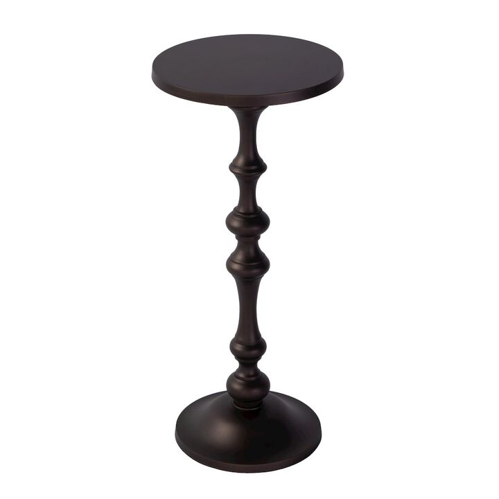 Butler Specialty Passeo 10 in. W Round All Metal Pedestal Base End Table, Bronze