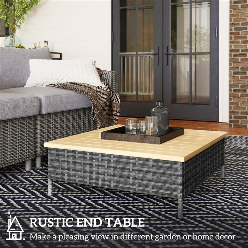Square Patio End Table with Modern Design For Outdoor Use image number 3