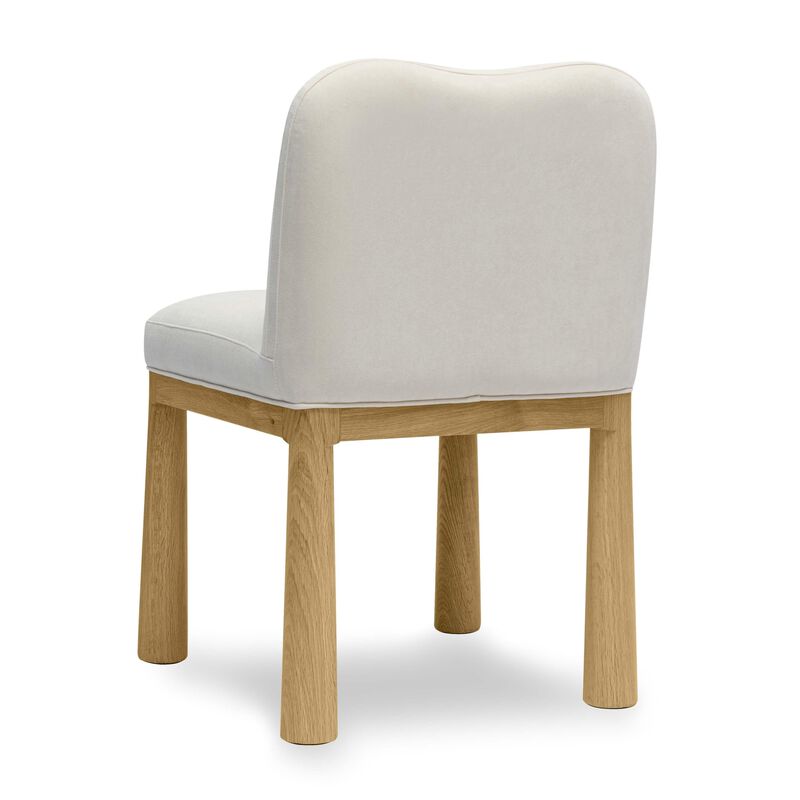 Casafoyer Tiara Cream Velvet Oak Dining Chair image number 3