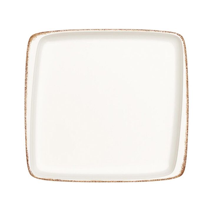 Retro 8.5" x 8" Square Decorated Porcelain Plate (Set of 2)
