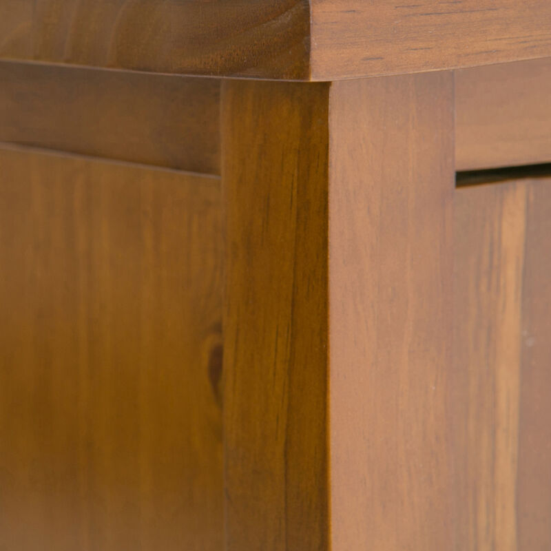 Warm Shaker SOLID WOOD 32 inch Wide Transitional Low Storage Cabinet in Light Golden Brown