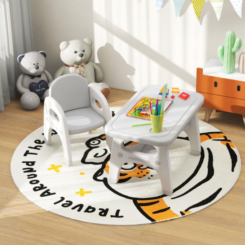 Kids Activity Table and Chair Set with Montessori Toys for Preschool and Kindergarten