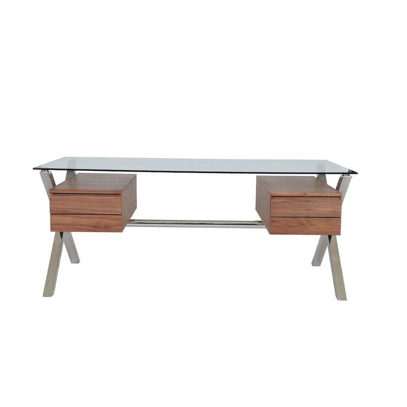 Pangea Home Beverli Desk Large Walnut
