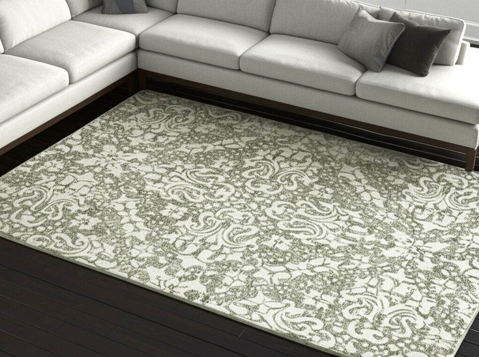 HomeRoots Floral Hand Tufted Area Rug