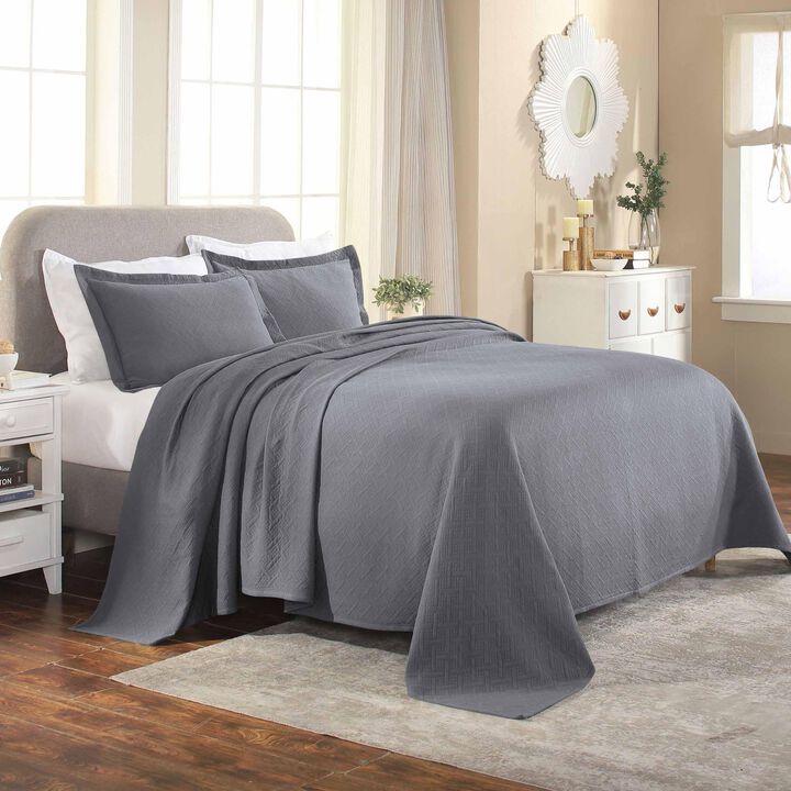 Lightweight Cotton Matelasse Bedspread Set with Matching Shams