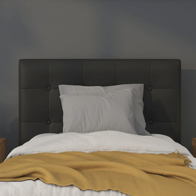 Flash Furniture Tufted Upholstered Twin Size Headboard in Black Vinyl image number 8